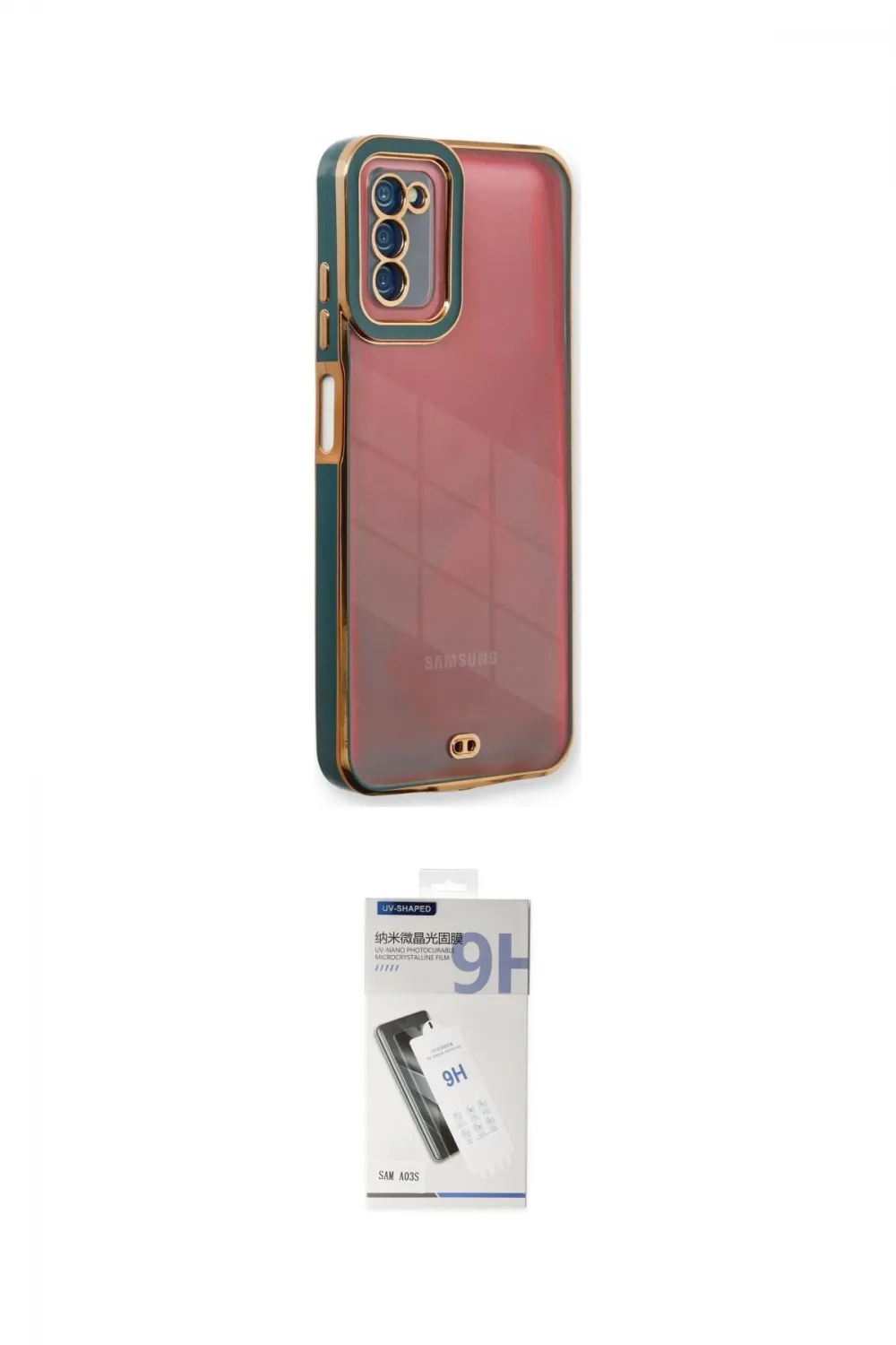 ieg™ Galaxy A03S Kılıf Çekirdek Klasik Serisi - Şeffaf Uv Polymer Nano Ekran Koruyucu