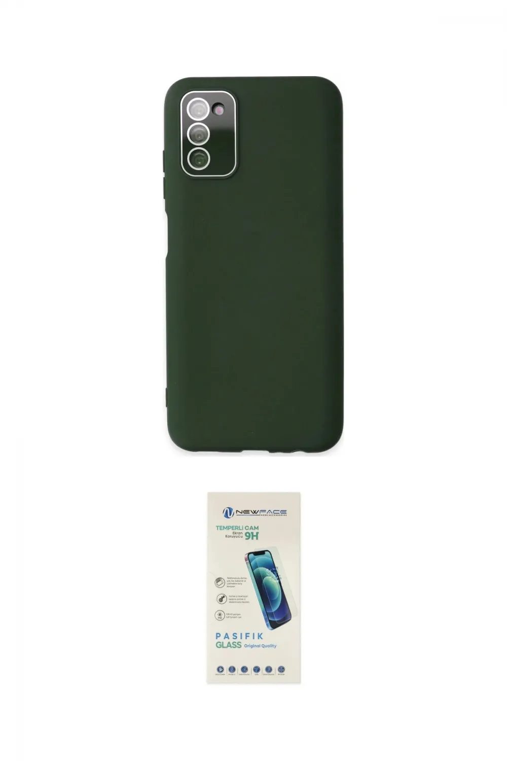 ieg™ Galaxy A03S Kılıf Çekirdek Modern Serisi - Şeffaf Pasifik Cam Ekran Koruyucu