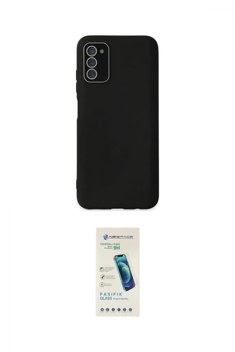 ieg™ Galaxy A03S Kılıf Çekirdek Modern Serisi - Şeffaf Pasifik Cam Ekran Koruyucu
