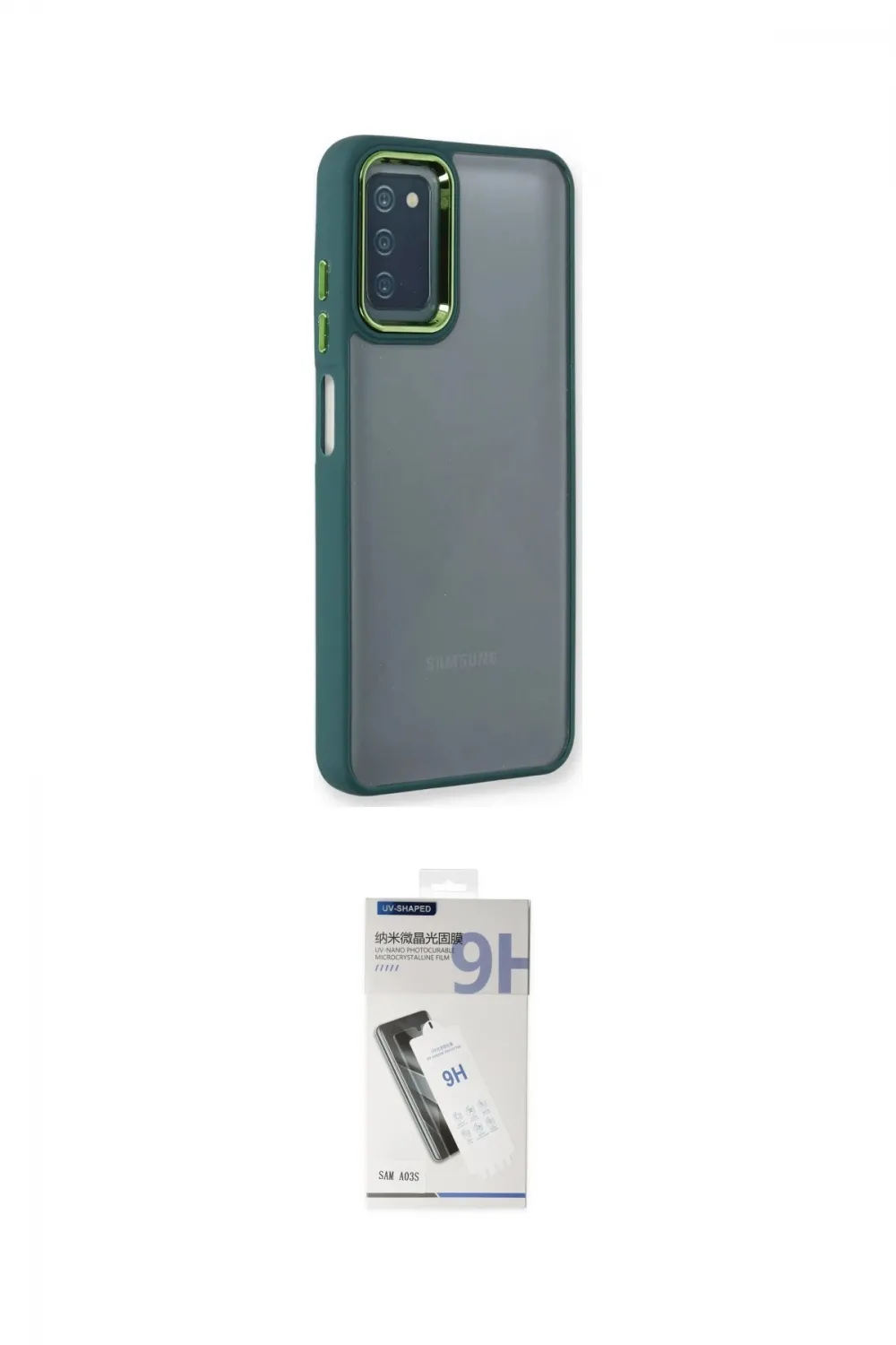ieg™ Galaxy A03S Kılıf Eksen Doku Prime - Şeffaf Uv Polymer Nano Ekran Koruyucu