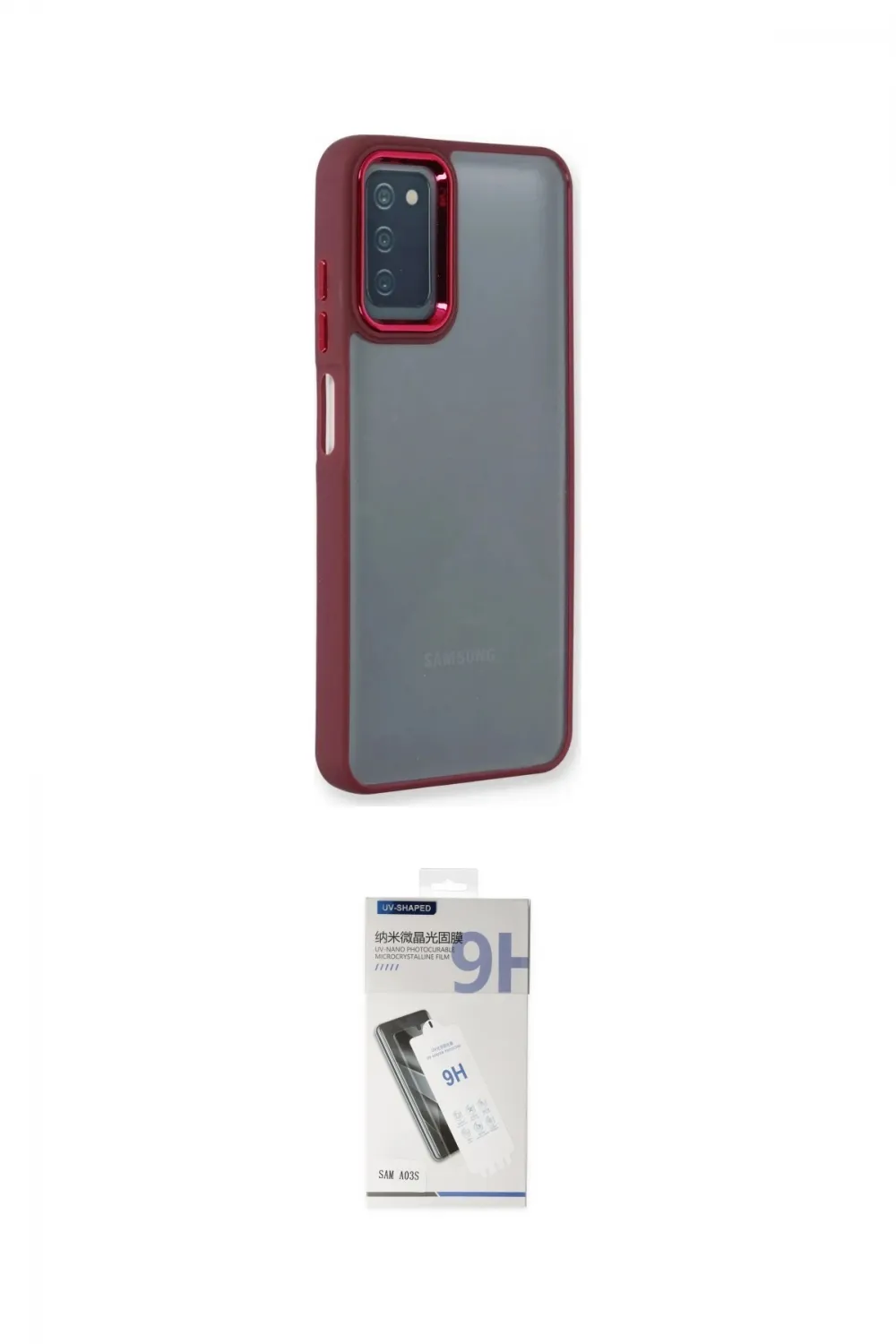 ieg™ Galaxy A03S Kılıf Eksen Doku Prime - Şeffaf Uv Polymer Nano Ekran Koruyucu
