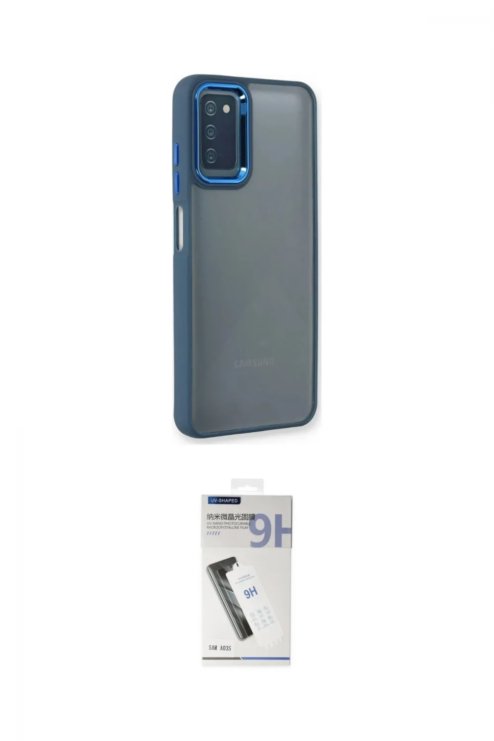 ieg™ Galaxy A03S Kılıf Eksen Doku Prime - Şeffaf Uv Polymer Nano Ekran Koruyucu