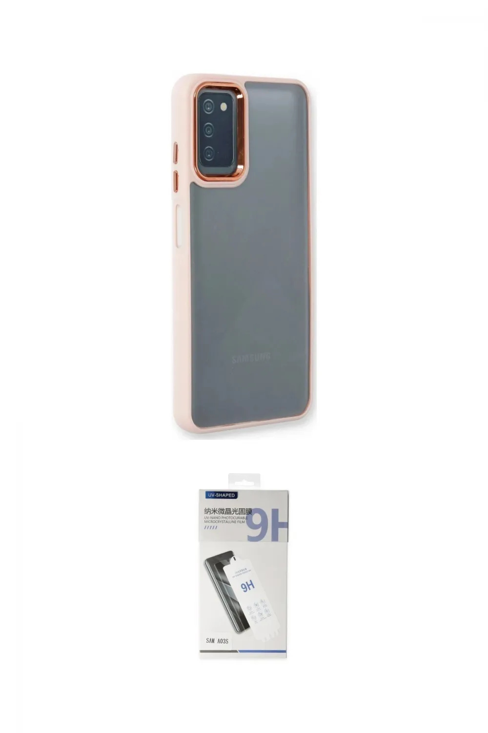 ieg™ Galaxy A03S Kılıf Eksen Doku Prime - Şeffaf Uv Polymer Nano Ekran Koruyucu