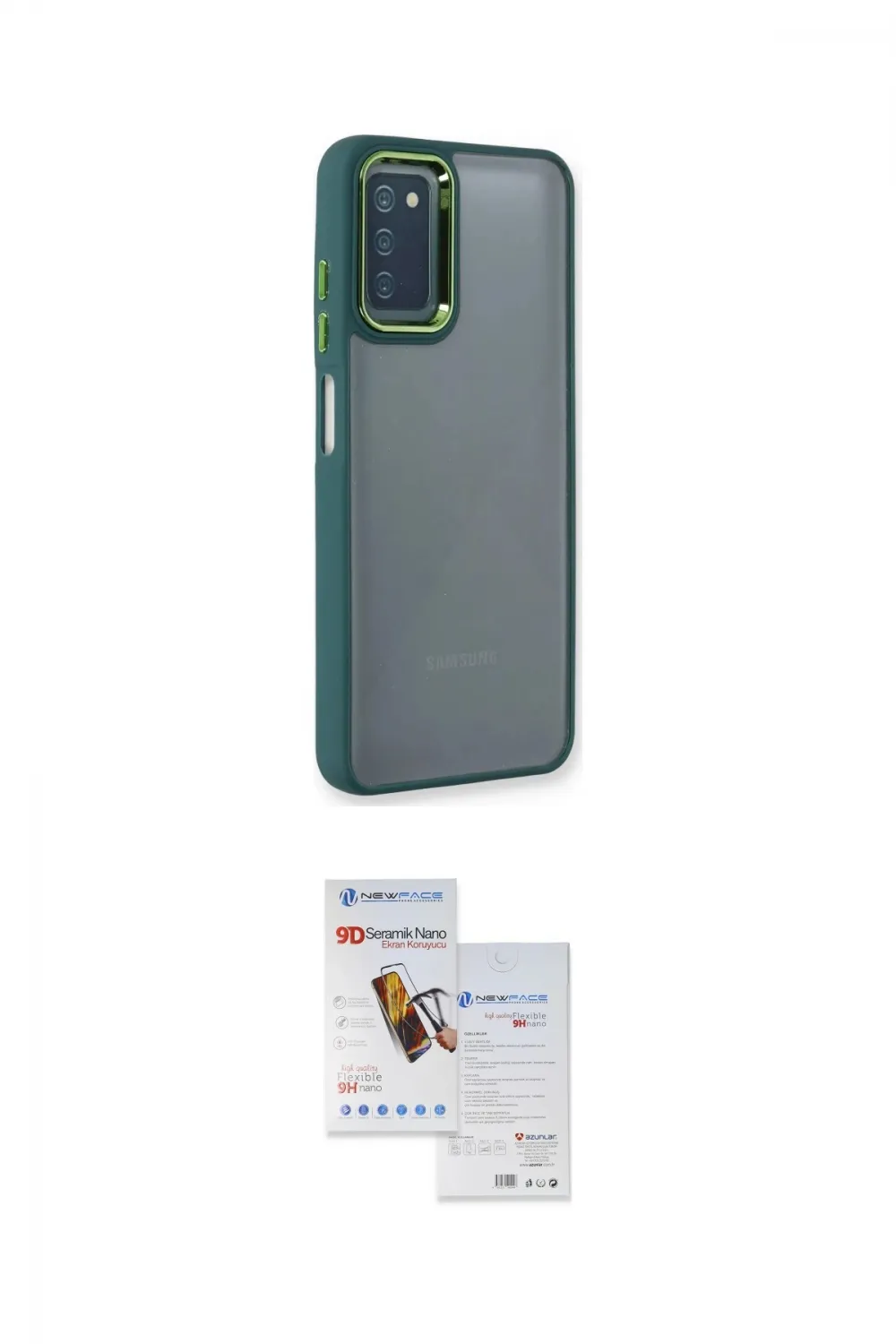 ieg™ Galaxy A03S Kılıf Eksen Doku Prime - Siyah Seramik Nano Ekran Koruyucu