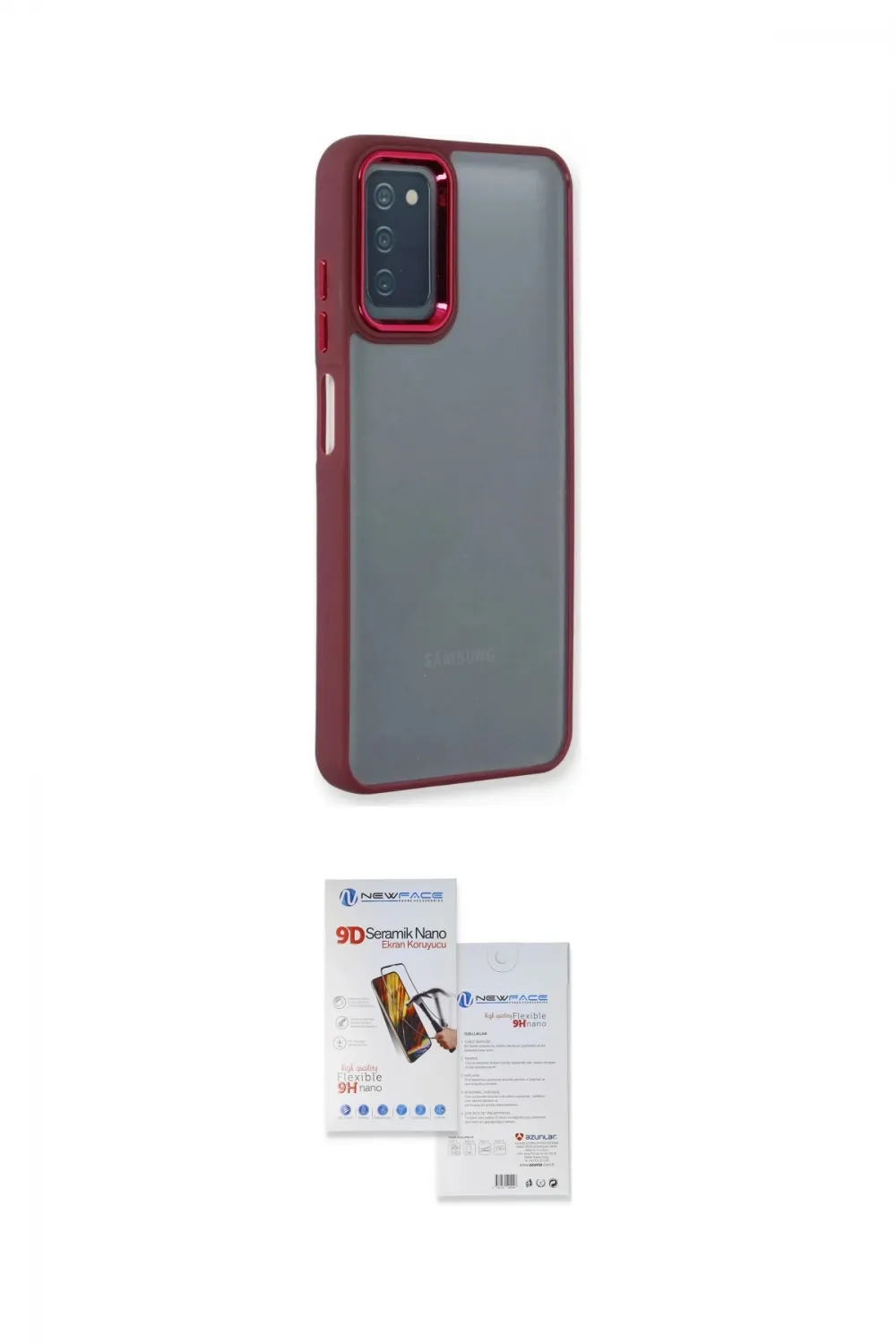 ieg™ Galaxy A03S Kılıf Eksen Doku Prime - Siyah Seramik Nano Ekran Koruyucu