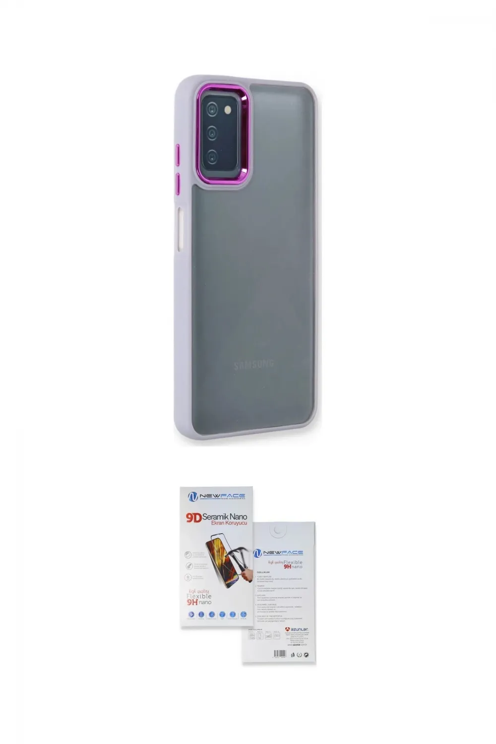 ieg™ Galaxy A03S Kılıf Eksen Doku Prime - Siyah Seramik Nano Ekran Koruyucu