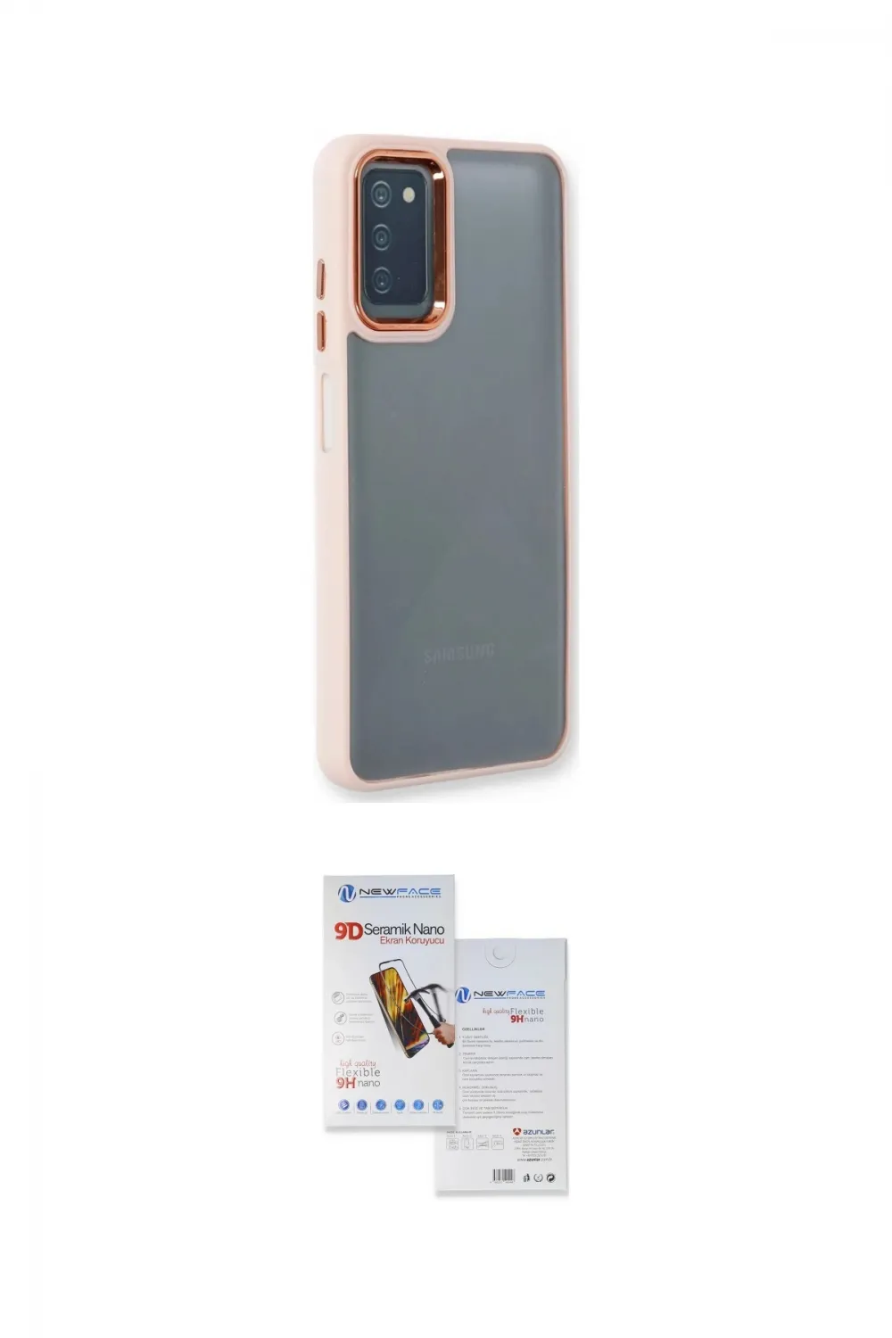 ieg™ Galaxy A03S Kılıf Eksen Doku Prime - Siyah Seramik Nano Ekran Koruyucu