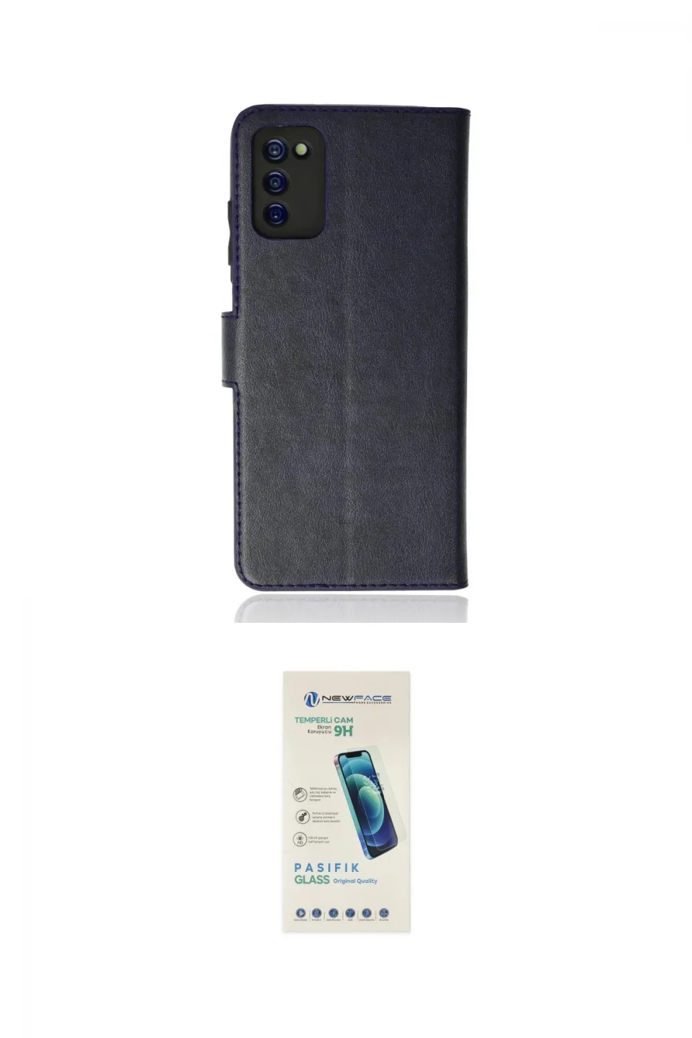 ieg™ Galaxy A03S Kılıf Siluet Işık Serisi - Şeffaf Pasifik Cam Ekran Koruyucu