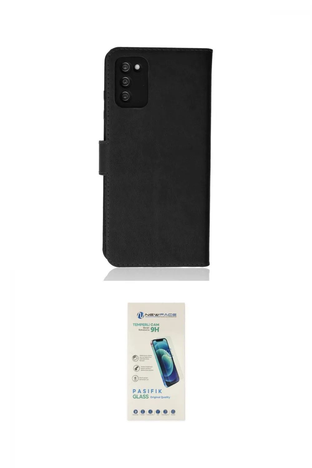 ieg™ Galaxy A03S Kılıf Siluet Işık Serisi - Şeffaf Pasifik Cam Ekran Koruyucu