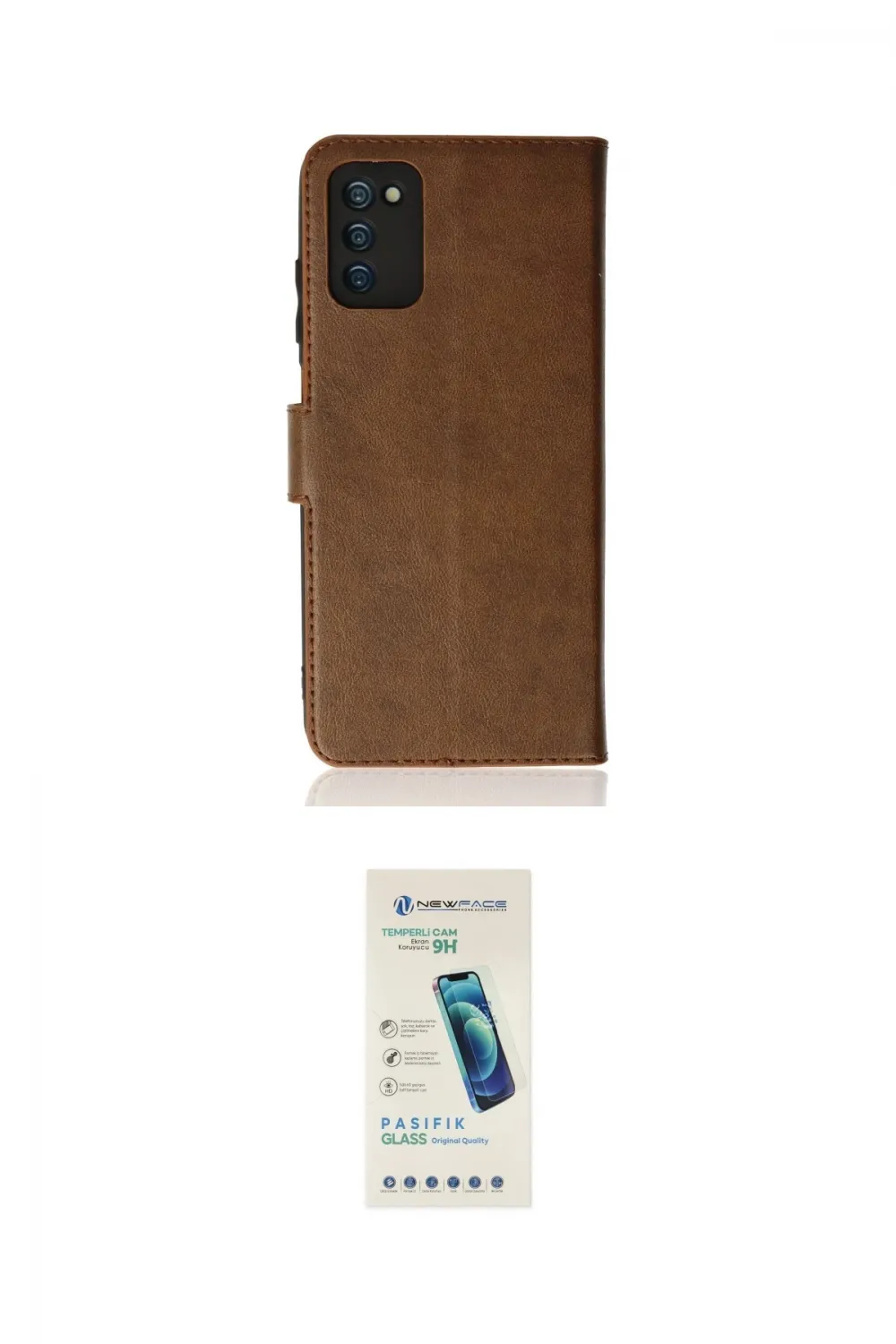 ieg™ Galaxy A03S Kılıf Siluet Işık Serisi - Şeffaf Pasifik Cam Ekran Koruyucu