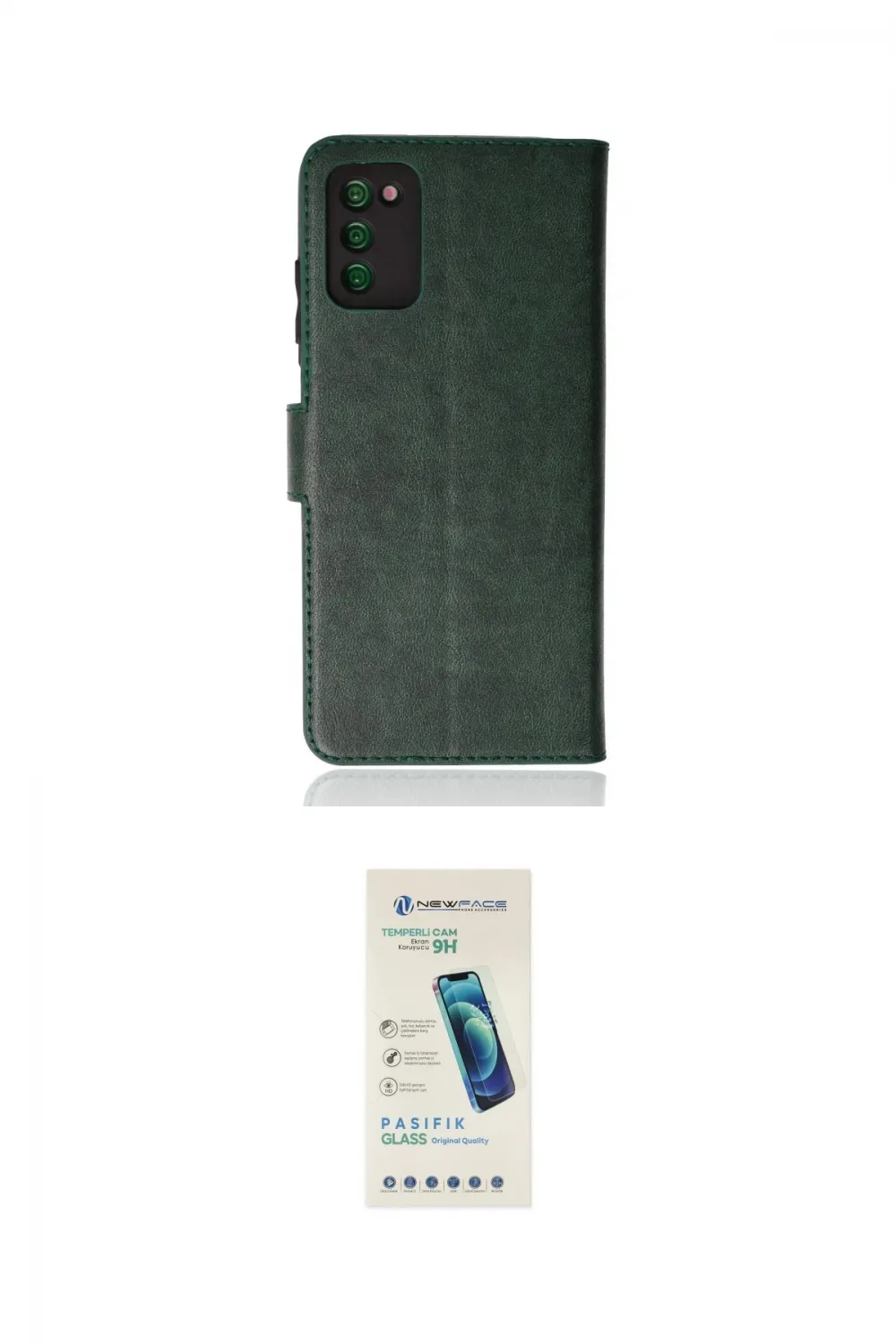 ieg™ Galaxy A03S Kılıf Siluet Işık Serisi - Şeffaf Pasifik Cam Ekran Koruyucu