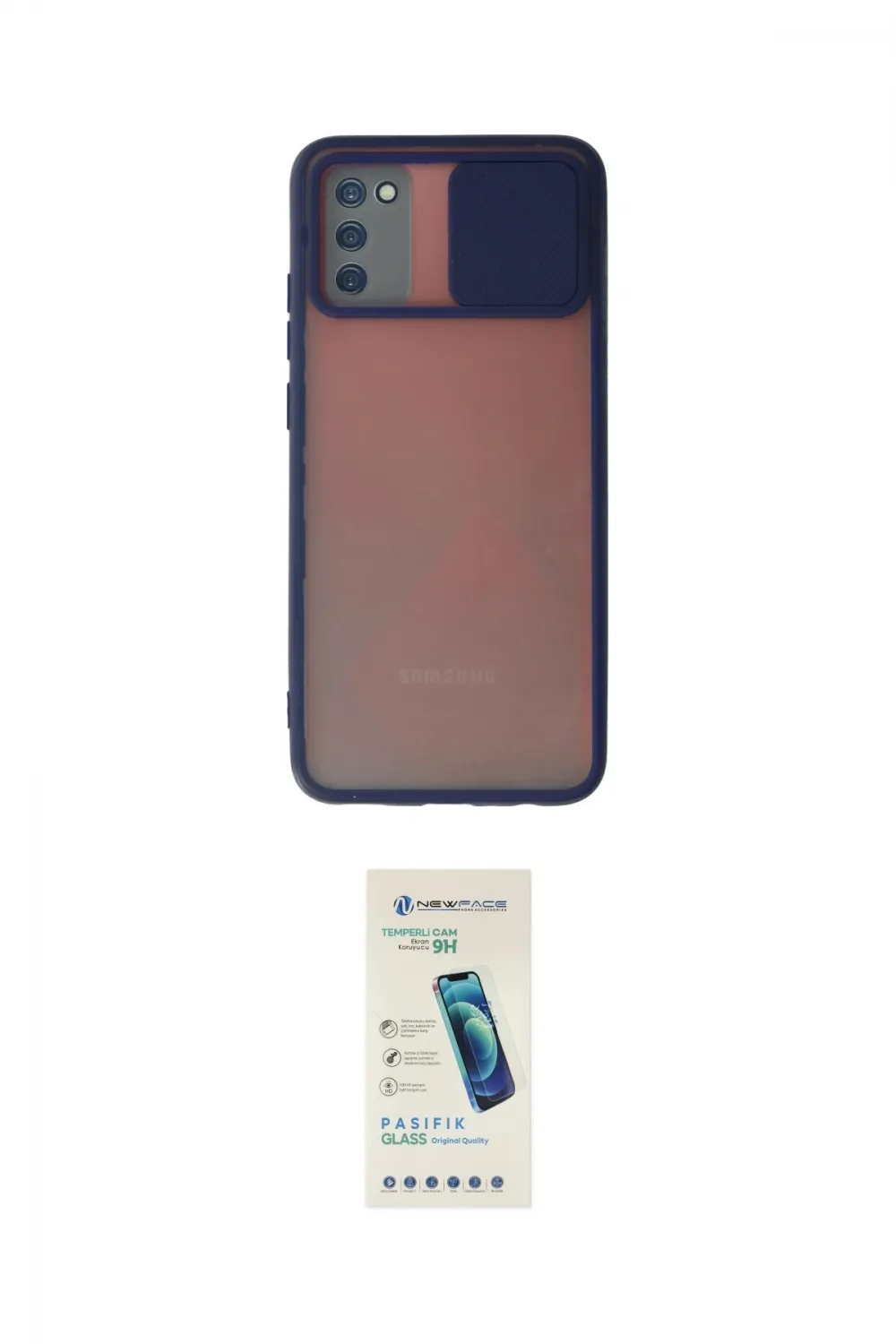 ieg™ Galaxy A03S Kılıf Vadi Çizgi - Şeffaf Pasifik Cam Ekran Koruyucu