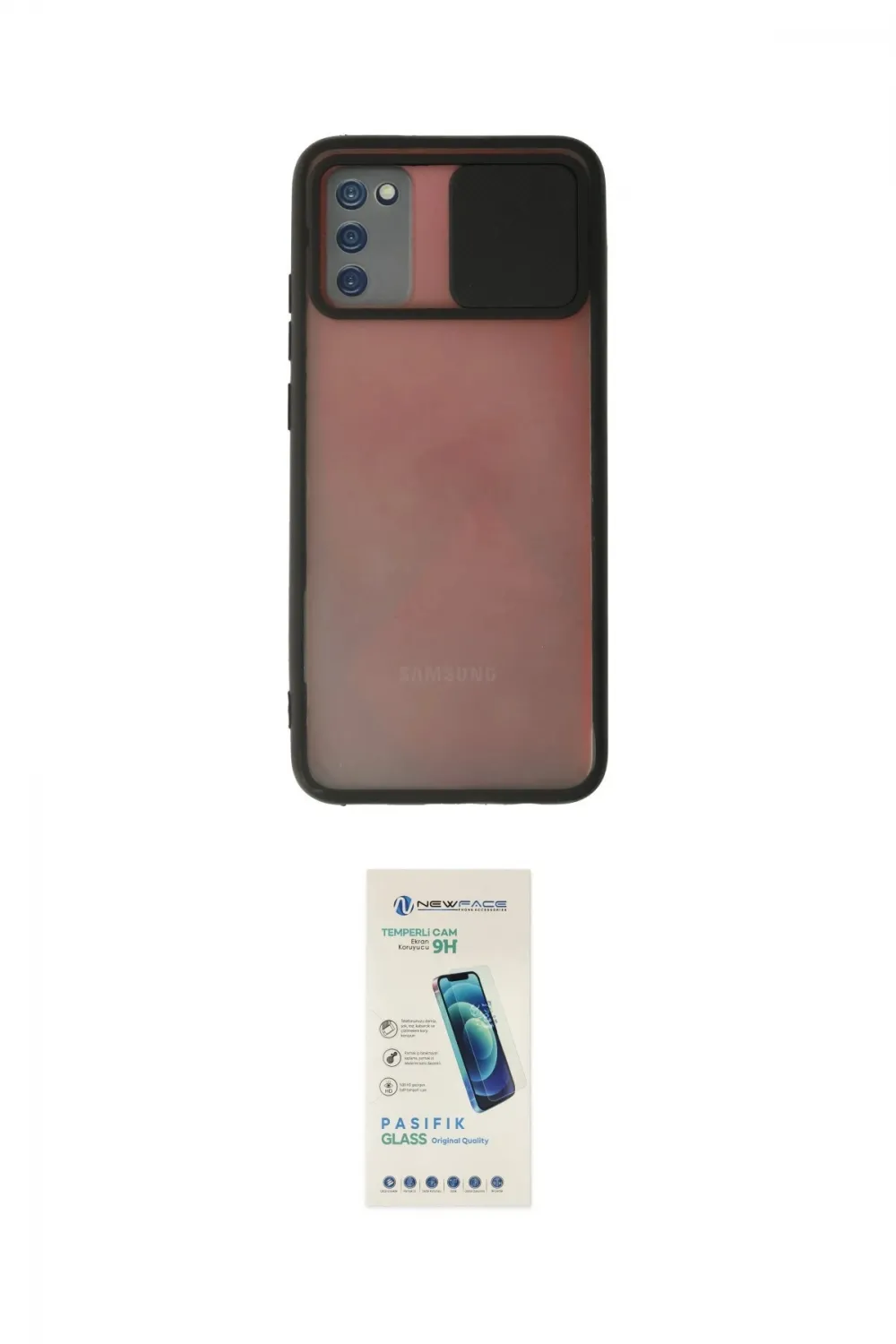 ieg™ Galaxy A03S Kılıf Vadi Çizgi - Şeffaf Pasifik Cam Ekran Koruyucu