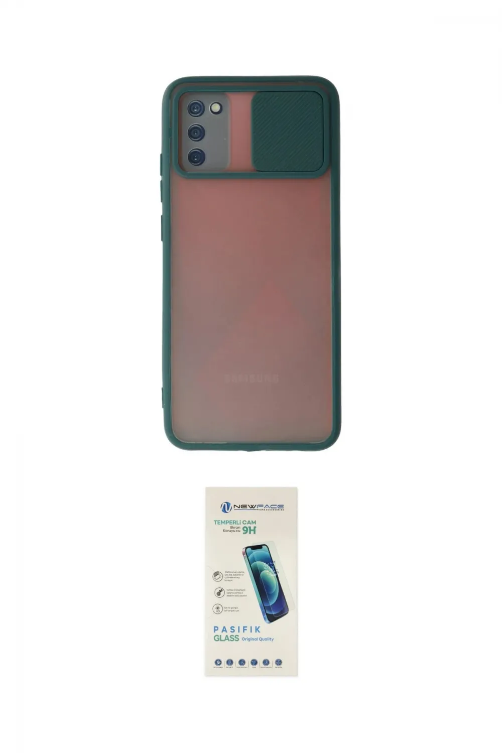 ieg™ Galaxy A03S Kılıf Vadi Çizgi - Şeffaf Pasifik Cam Ekran Koruyucu