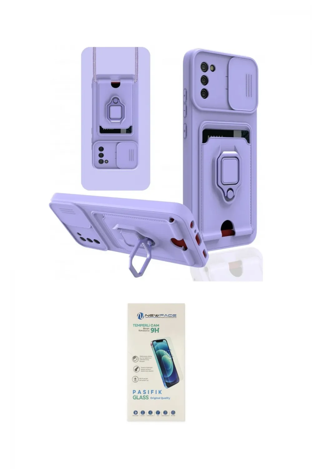 ieg™ Galaxy A03S Kılıf Vadi Form Prime - Şeffaf Pasifik Cam Ekran Koruyucu
