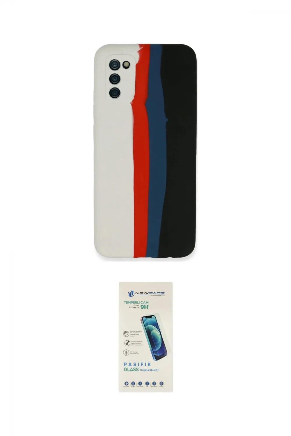 ieg™ Galaxy A03S Kılıf Yadigar Çizgi - Şeffaf Pasifik Cam Ekran Koruyucu