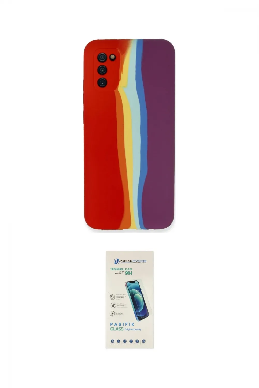 ieg™ Galaxy A03S Kılıf Yadigar Çizgi - Şeffaf Pasifik Cam Ekran Koruyucu