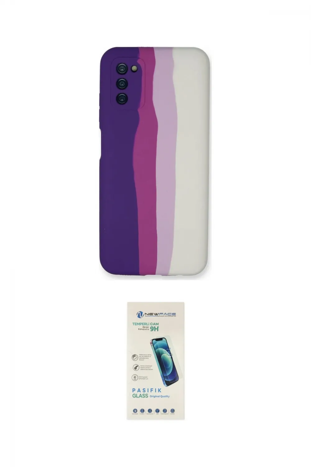 ieg™ Galaxy A03S Kılıf Yadigar Çizgi - Şeffaf Pasifik Cam Ekran Koruyucu