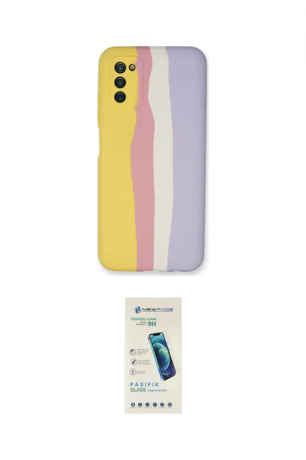 ieg™ Galaxy A03S Kılıf Yadigar Çizgi - Şeffaf Pasifik Cam Ekran Koruyucu
