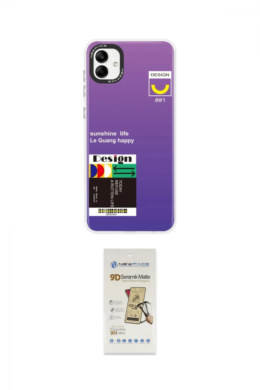 ieg™ Galaxy A04 Kılıf Siluet Çizgi Koleksiyonu - Siyah Mat Seramik Nano Ekran Koruyucu