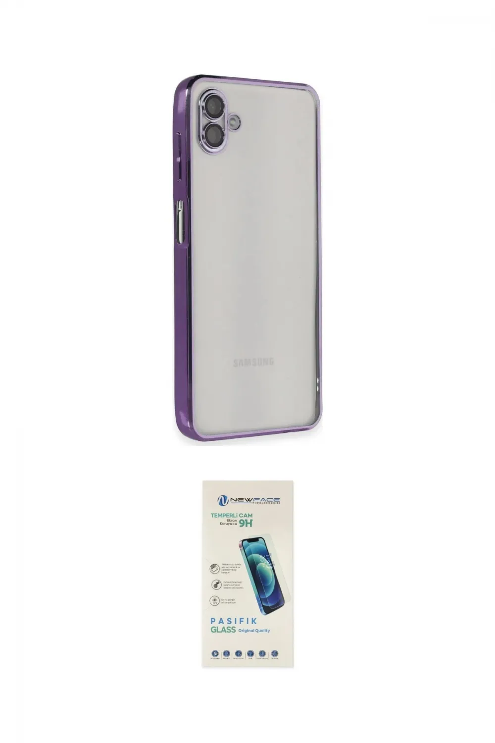 ieg™ Galaxy A04 Kılıf Vadi Minimal - Şeffaf Pasifik Cam Ekran Koruyucu
