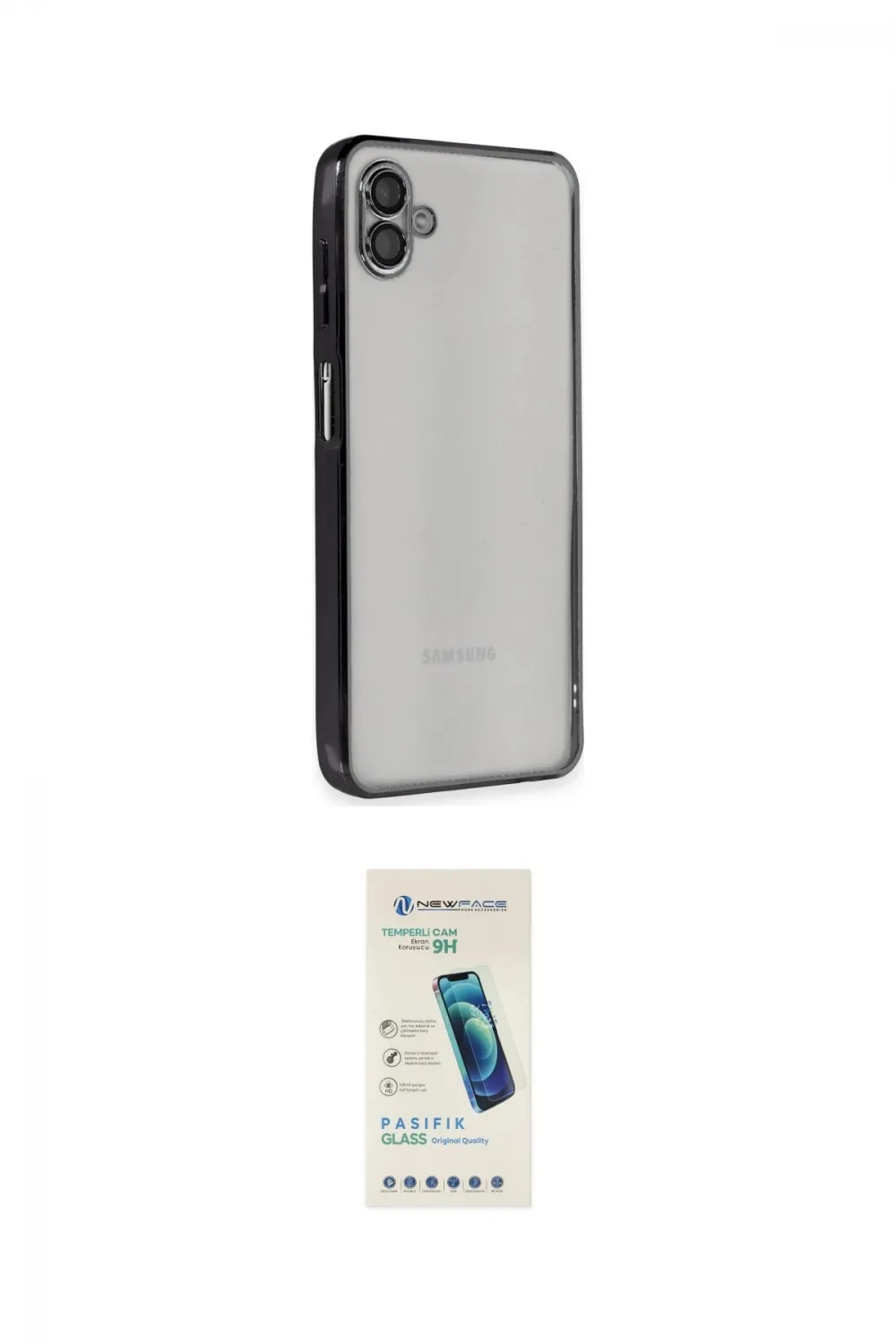 ieg™ Galaxy A04 Kılıf Vadi Minimal - Şeffaf Pasifik Cam Ekran Koruyucu