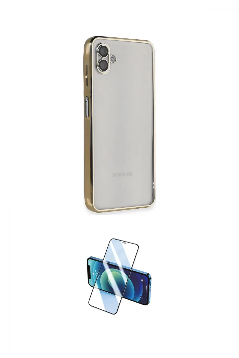ieg™ Galaxy A04 Kılıf Vadi Minimal - Siyah 3D Antistatik Cam Ekran Koruyucu