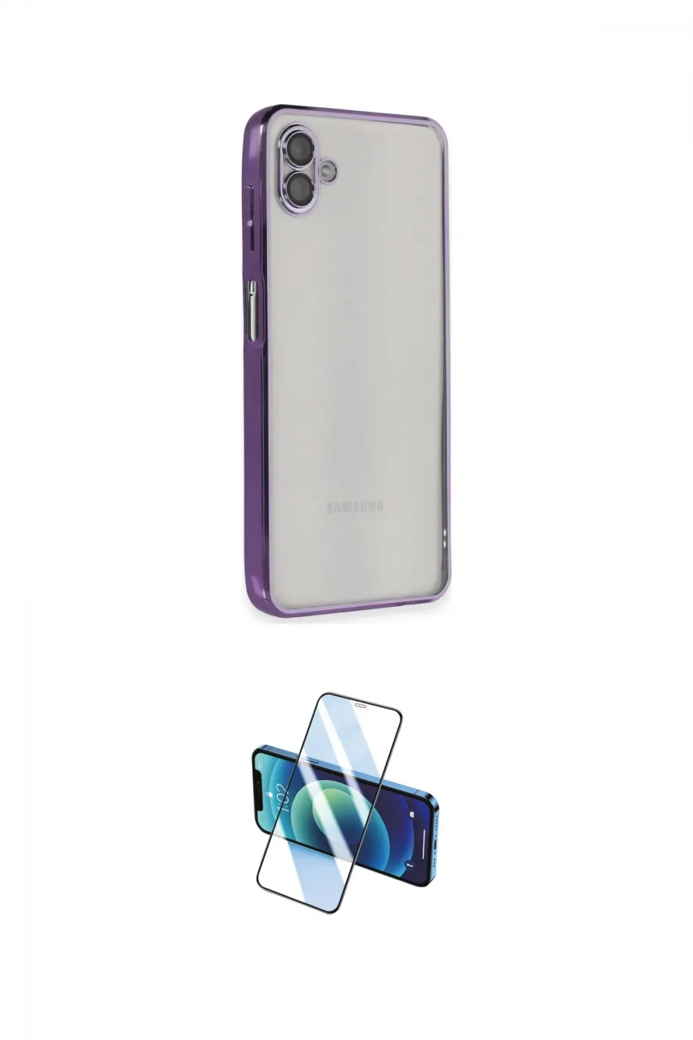 ieg™ Galaxy A04 Kılıf Vadi Minimal - Siyah 3D Antistatik Cam Ekran Koruyucu