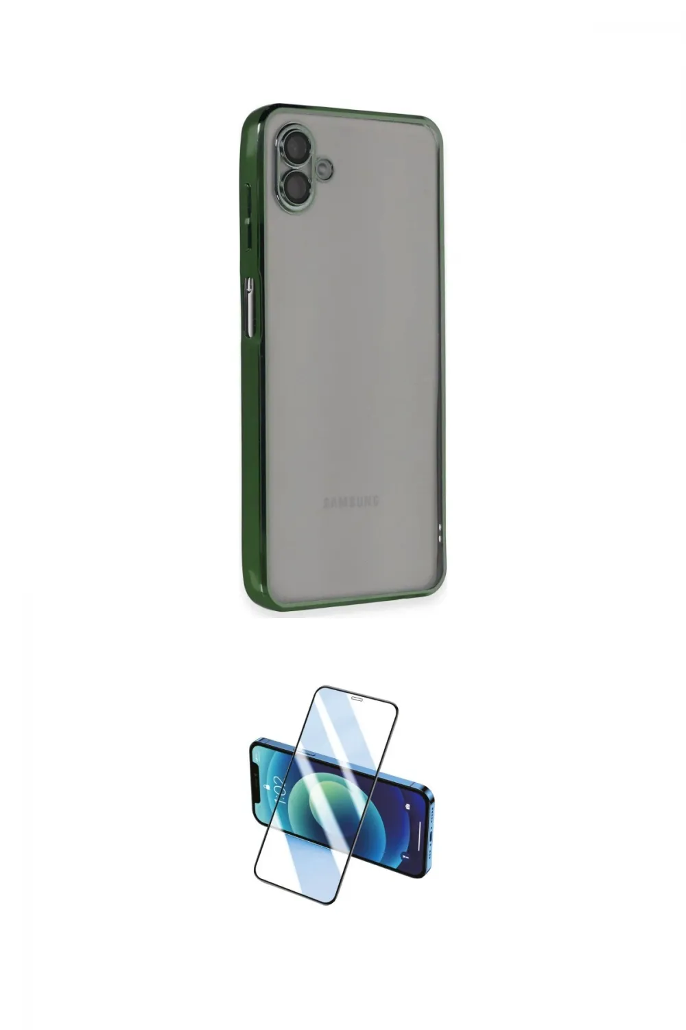 ieg™ Galaxy A04 Kılıf Vadi Minimal - Siyah 3D Antistatik Cam Ekran Koruyucu