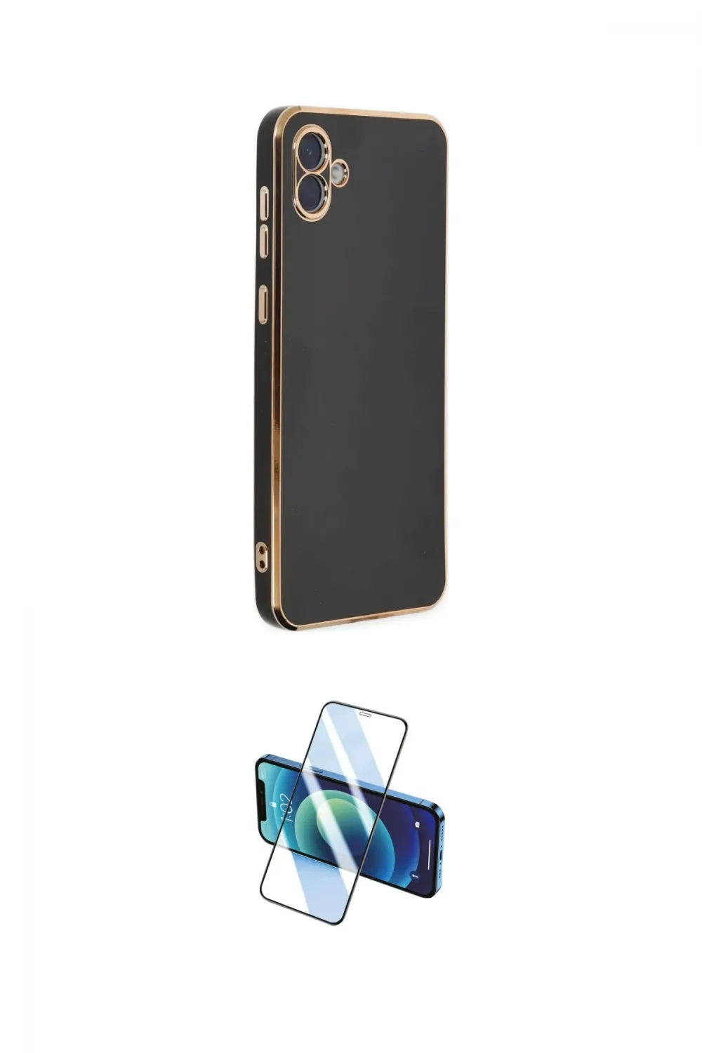 ieg™ Galaxy A04 Kılıf Yankı Serisi - Siyah 3D Antistatik Cam Ekran Koruyucu
