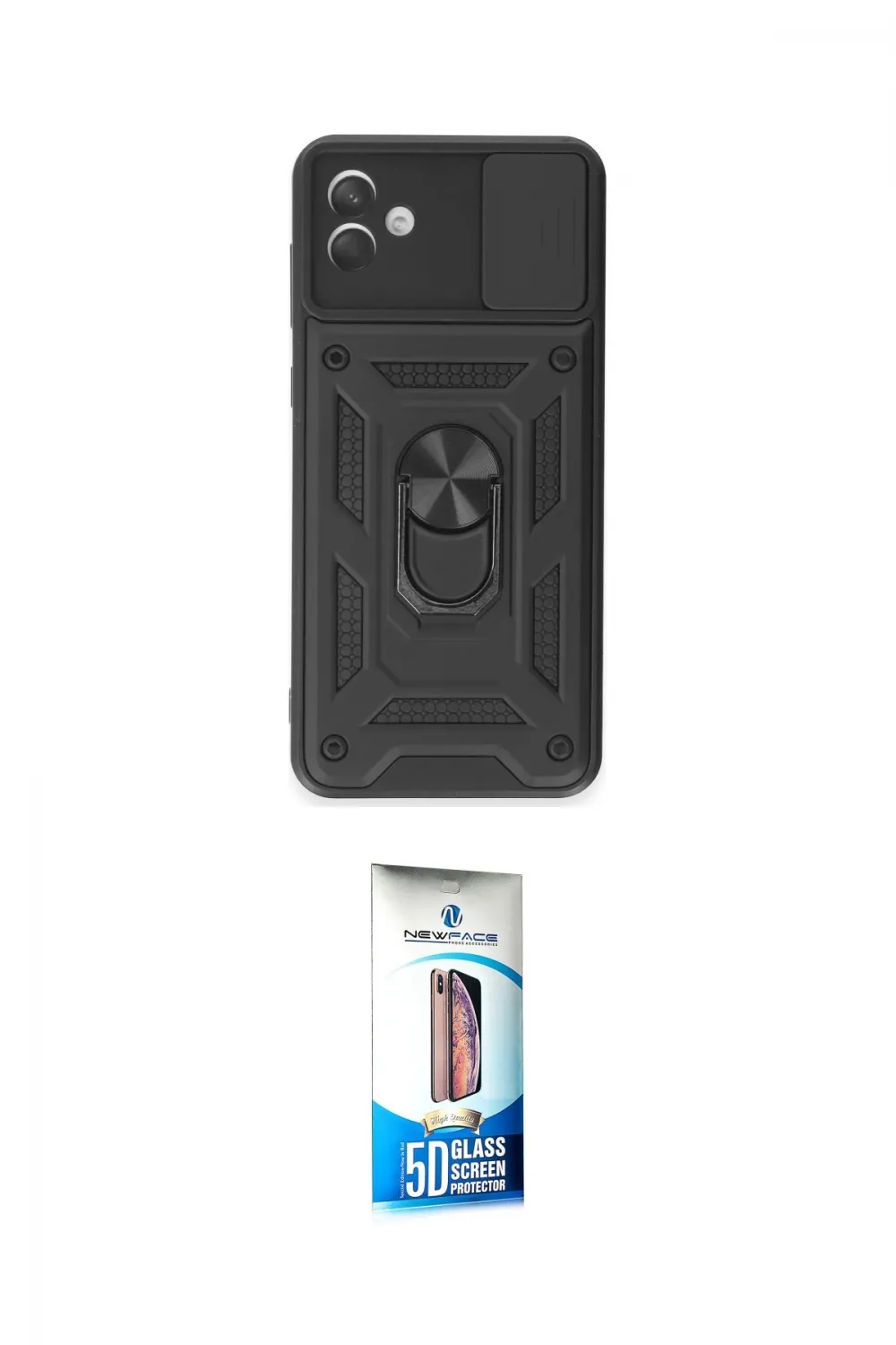 ieg™ Galaxy A04E Kılıf Ahenk Klasik - Siyah 5D Eko Cam Ekran Koruyucu