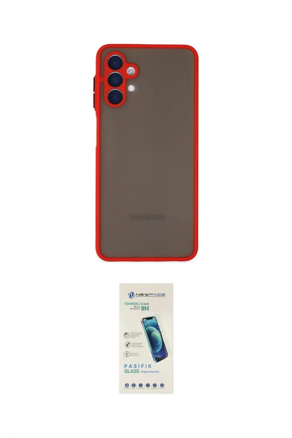 ieg™ Galaxy A04S Kılıf Ahenk Çizgi Serisi - Şeffaf Pasifik Cam Ekran Koruyucu
