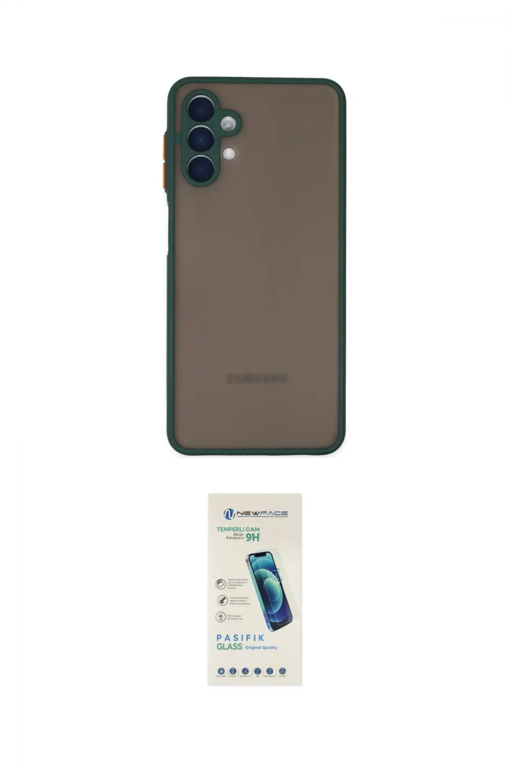 ieg™ Galaxy A04S Kılıf Ahenk Çizgi Serisi - Şeffaf Pasifik Cam Ekran Koruyucu