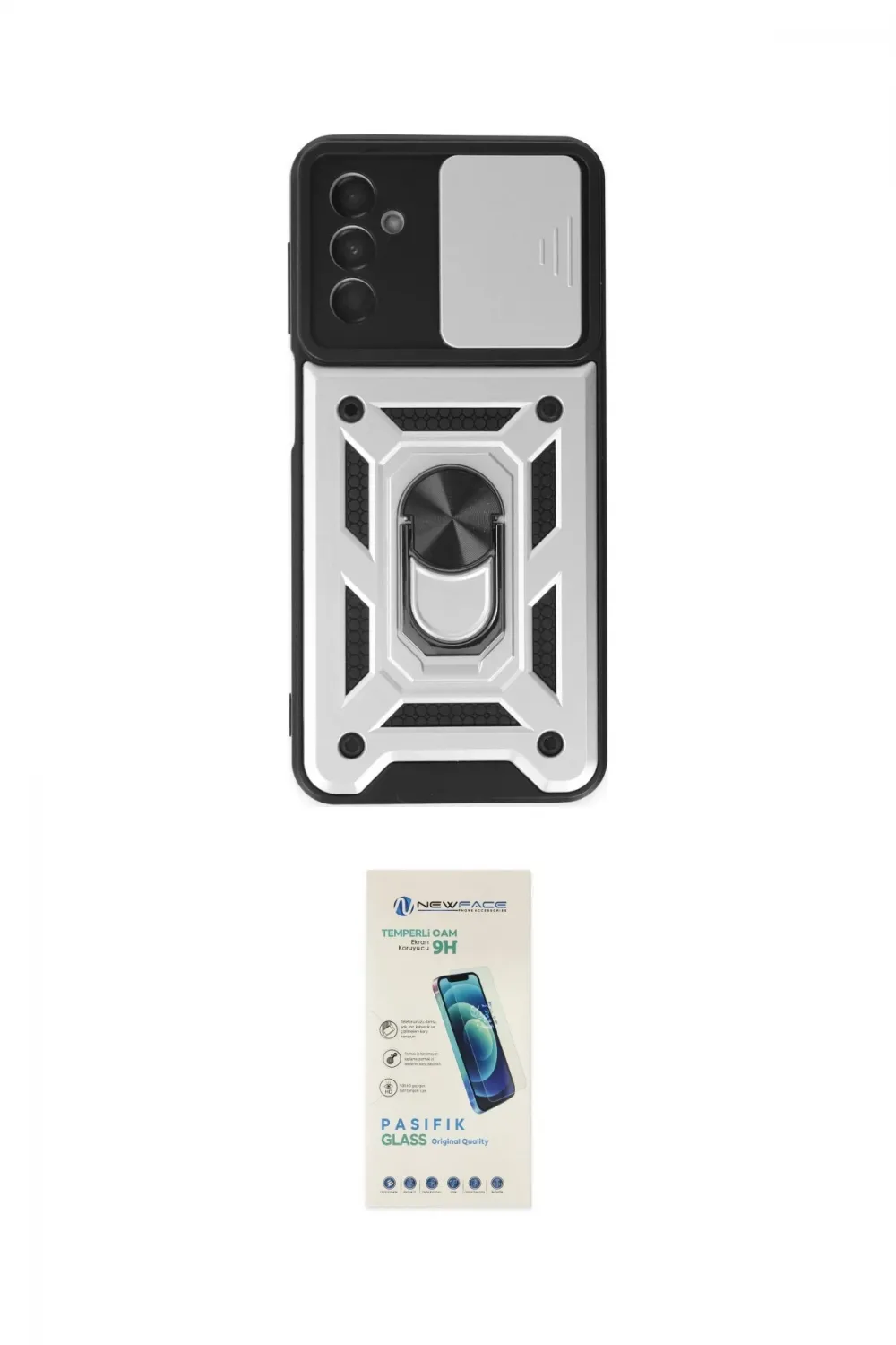 ieg™ Galaxy A04S Kılıf Ahenk Klasik - Şeffaf Pasifik Cam Ekran Koruyucu
