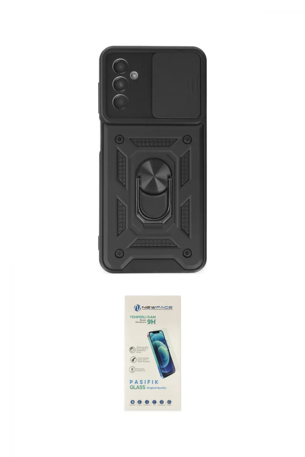 ieg™ Galaxy A04S Kılıf Ahenk Klasik - Şeffaf Pasifik Cam Ekran Koruyucu