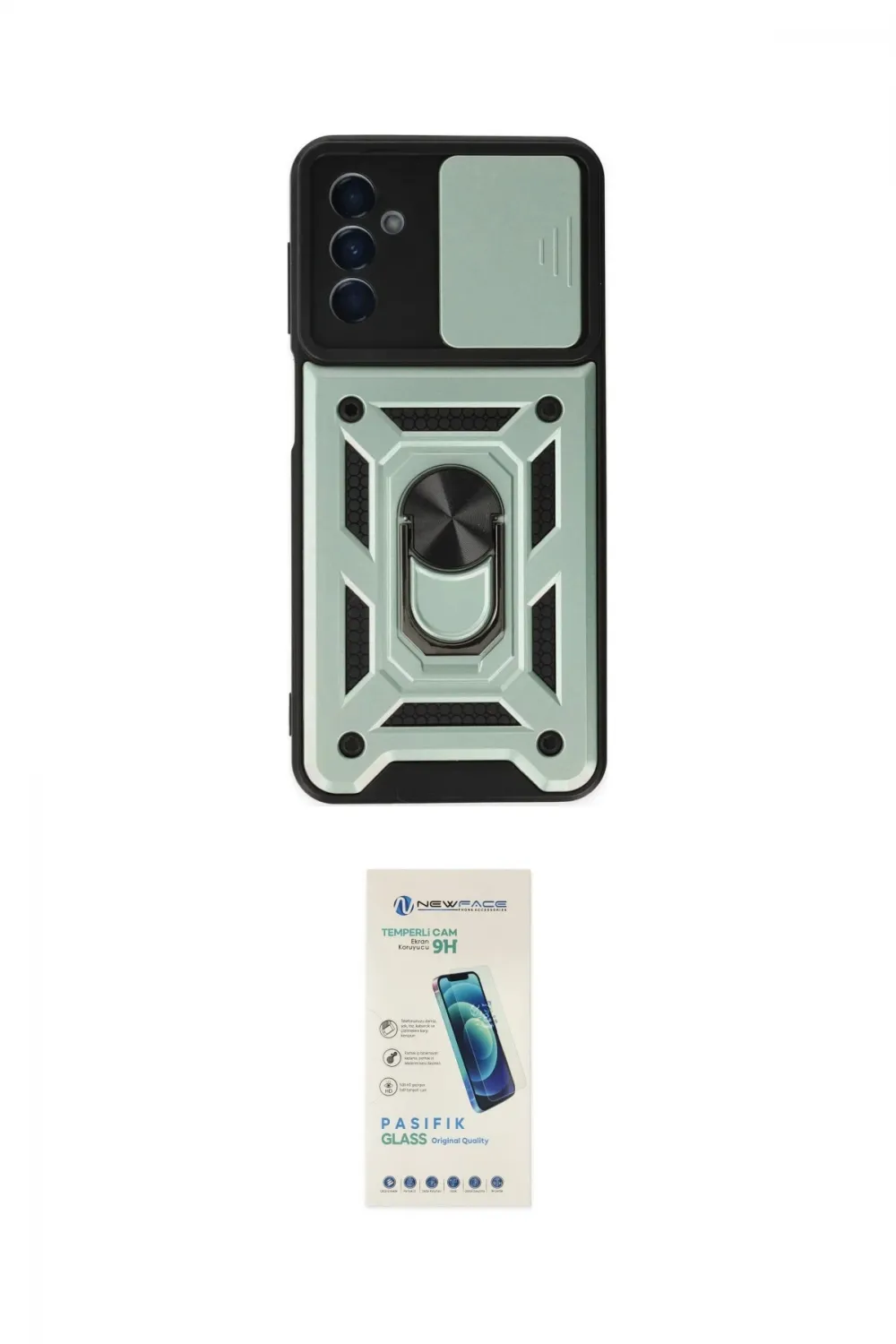 ieg™ Galaxy A04S Kılıf Ahenk Klasik - Şeffaf Pasifik Cam Ekran Koruyucu