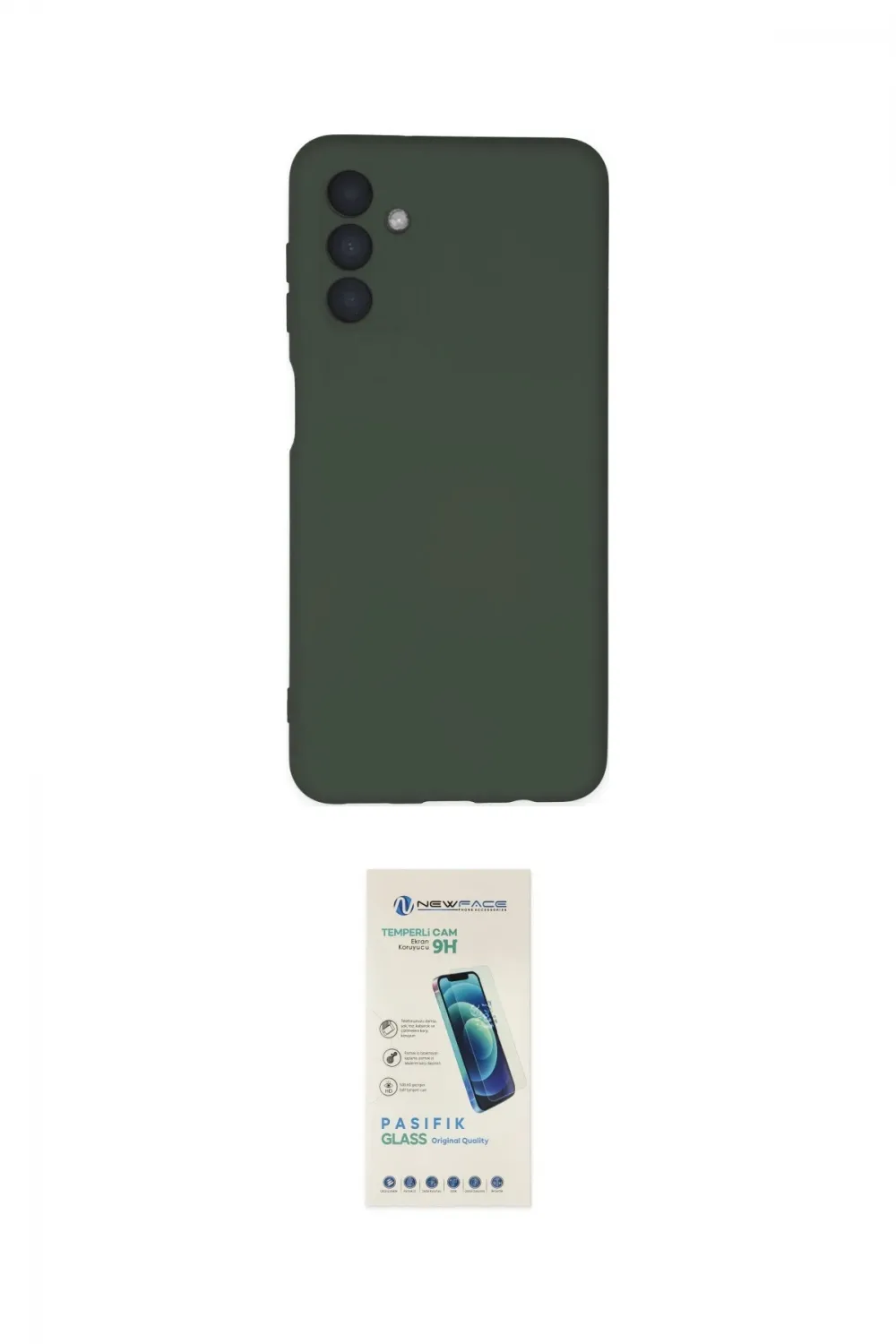 ieg™ Galaxy A04S Kılıf Ahenk Serisi - Şeffaf Pasifik Cam Ekran Koruyucu