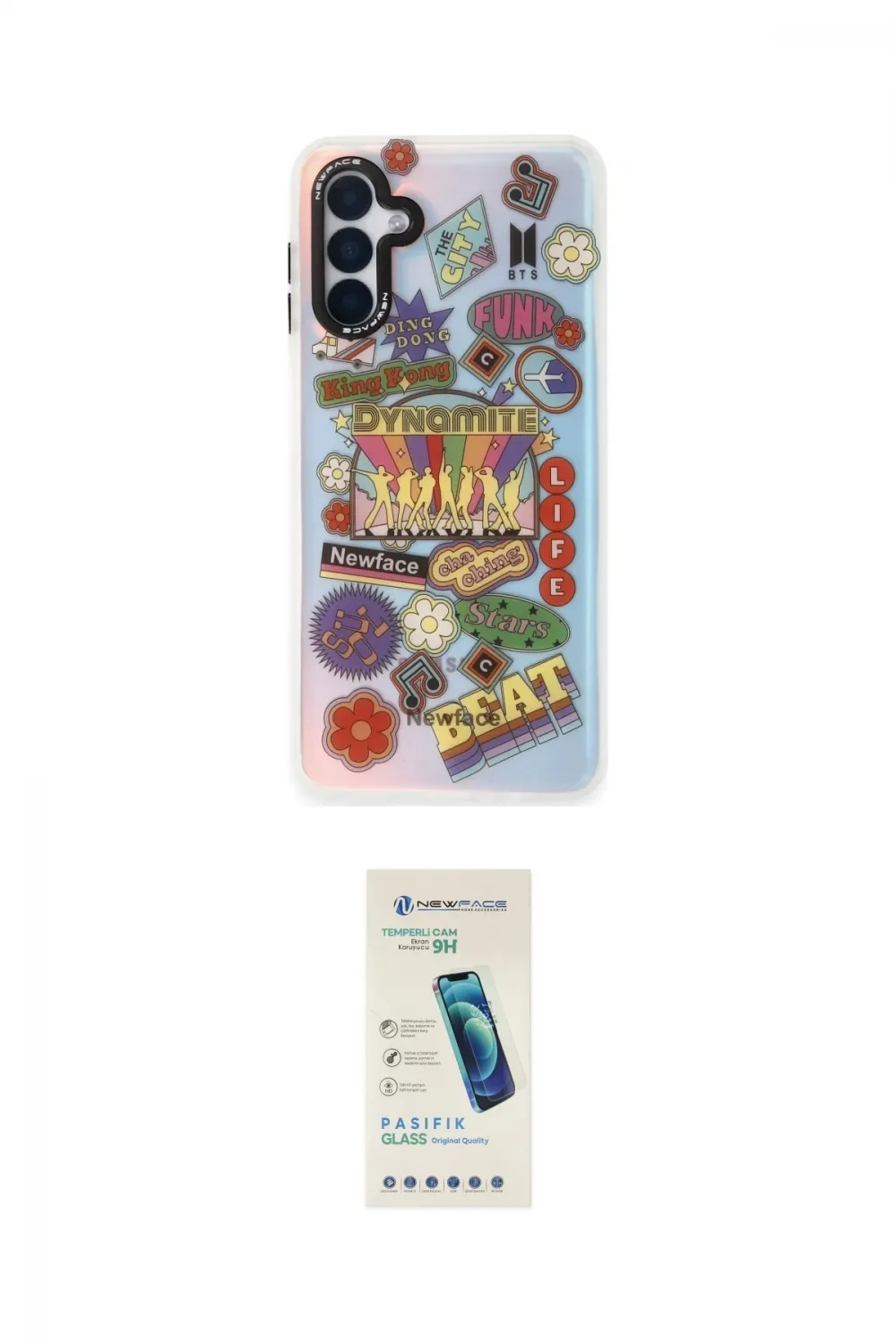 ieg™ Galaxy A04S Kılıf Siluet Çizgi Koleksiyonu - Şeffaf Pasifik Cam Ekran Koruyucu