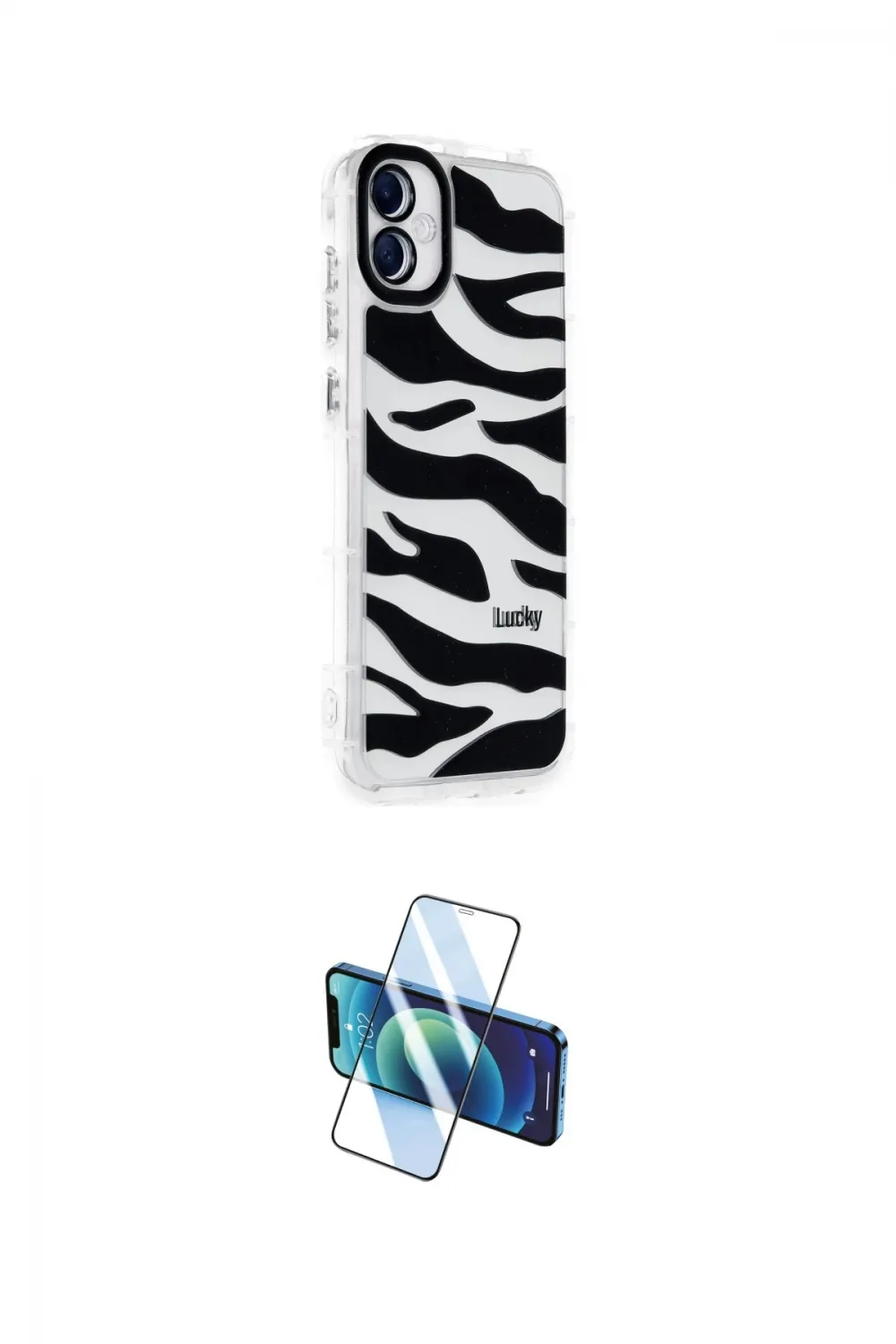 ieg™ Galaxy A05 Kılıf Ahenk Modern Serisi - Siyah 3D Antistatik Cam Ekran Koruyucu