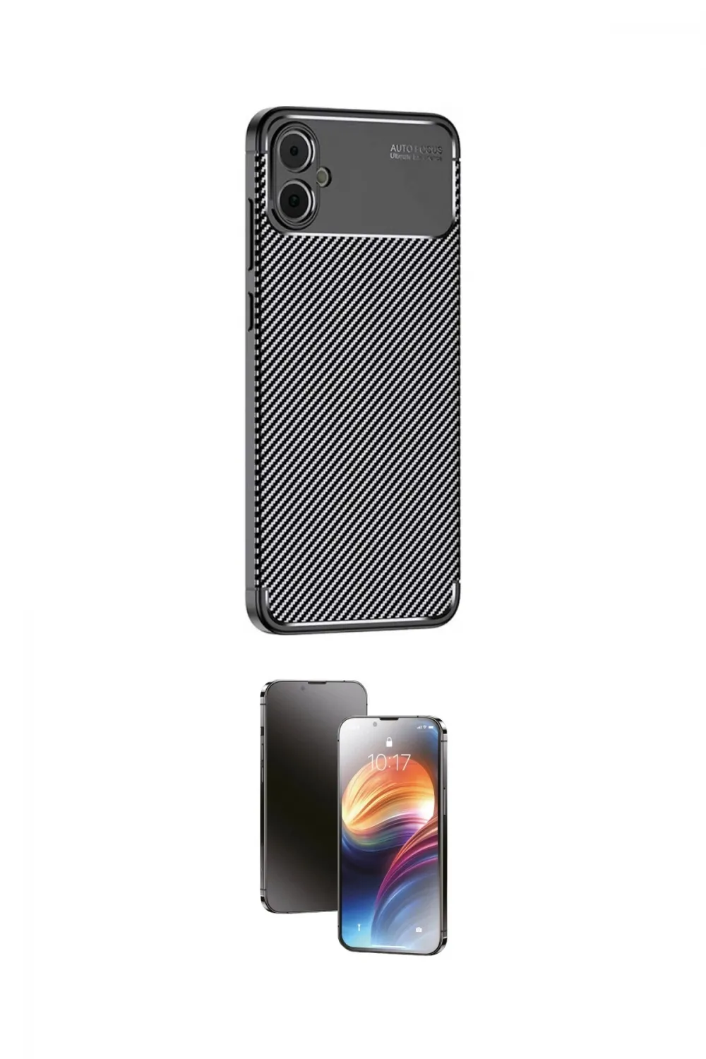 ieg™ Galaxy A05 Kılıf Eksen Form Prime - Siyah 3D Antistatik Mat Seramik Nano Ekran Koruyucu