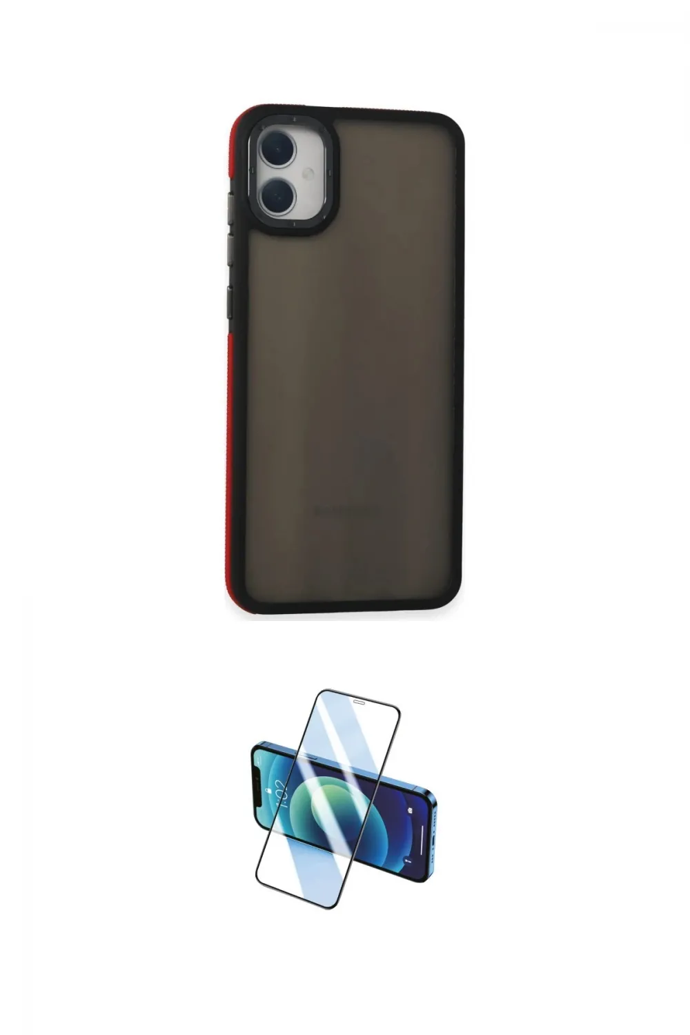 ieg™ Galaxy A05 Kılıf Eksen Işık - Siyah 3D Antistatik Cam Ekran Koruyucu