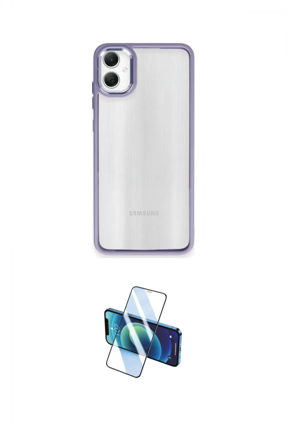 ieg™ Galaxy A05 Kılıf Nova Işık Serisi - Siyah 3D Antistatik Cam Ekran Koruyucu