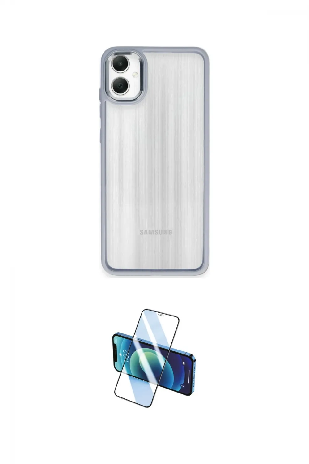 ieg™ Galaxy A05 Kılıf Nova Işık Serisi - Siyah 3D Antistatik Cam Ekran Koruyucu