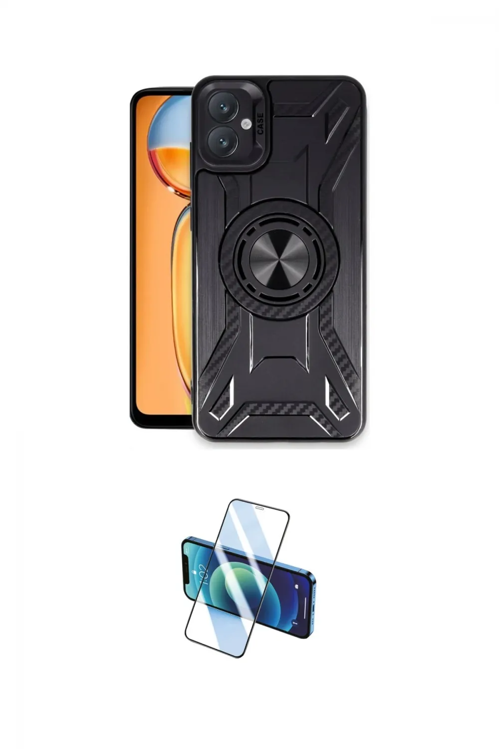 ieg™ Galaxy A05 Kılıf Nova Yansıma Prime - Siyah 3D Antistatik Cam Ekran Koruyucu