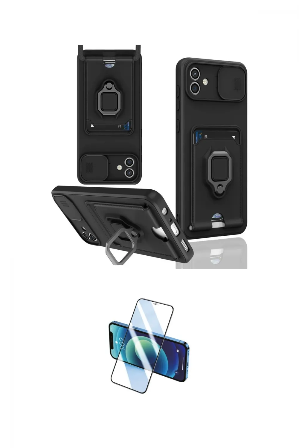 ieg™ Galaxy A05 Kılıf Vadi Form Prime - Siyah 3D Antistatik Cam Ekran Koruyucu