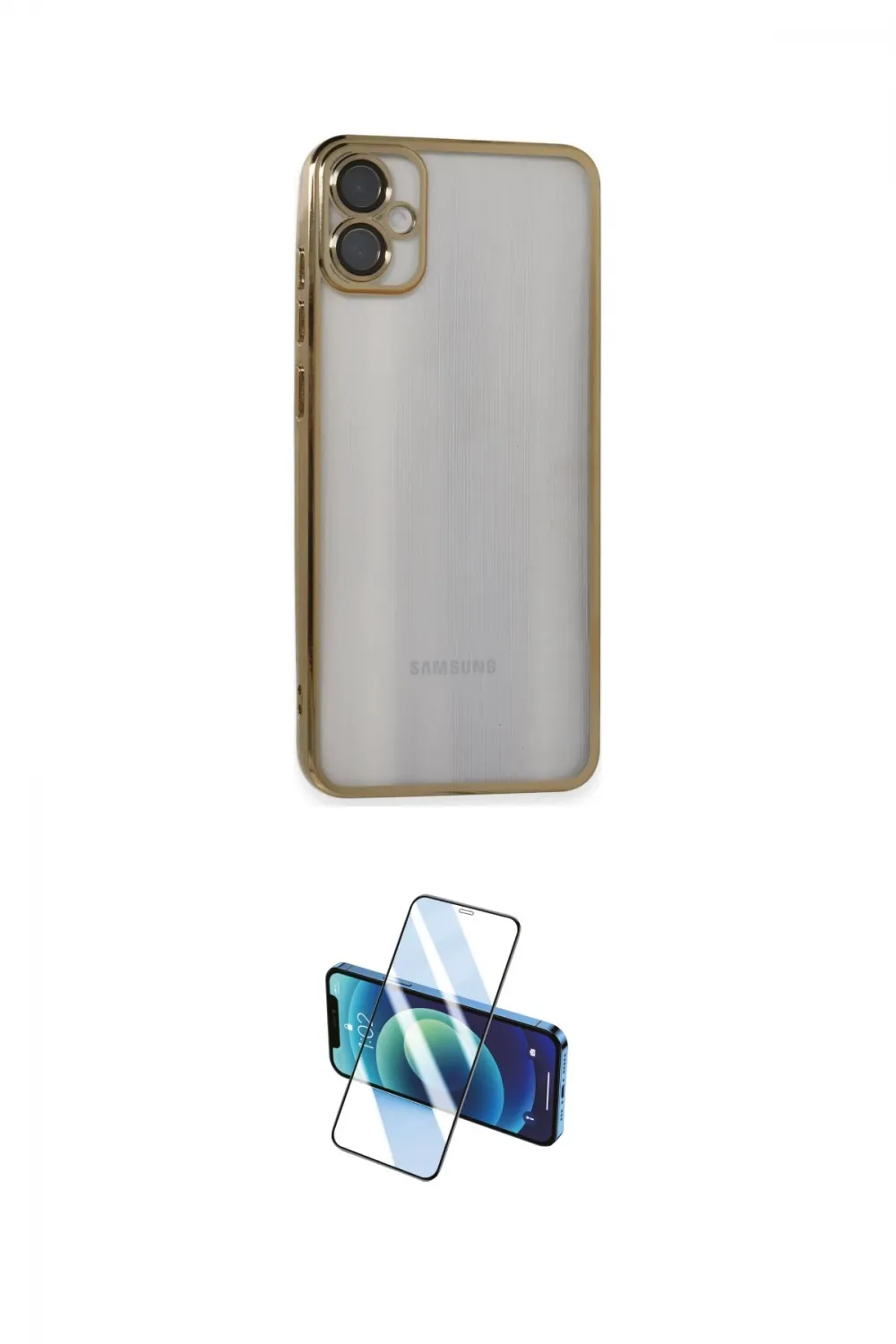 ieg™ Galaxy A05 Kılıf Vadi Minimal - Siyah 3D Antistatik Cam Ekran Koruyucu
