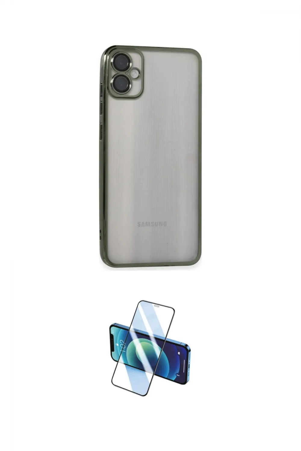 ieg™ Galaxy A05 Kılıf Vadi Minimal - Siyah 3D Antistatik Cam Ekran Koruyucu