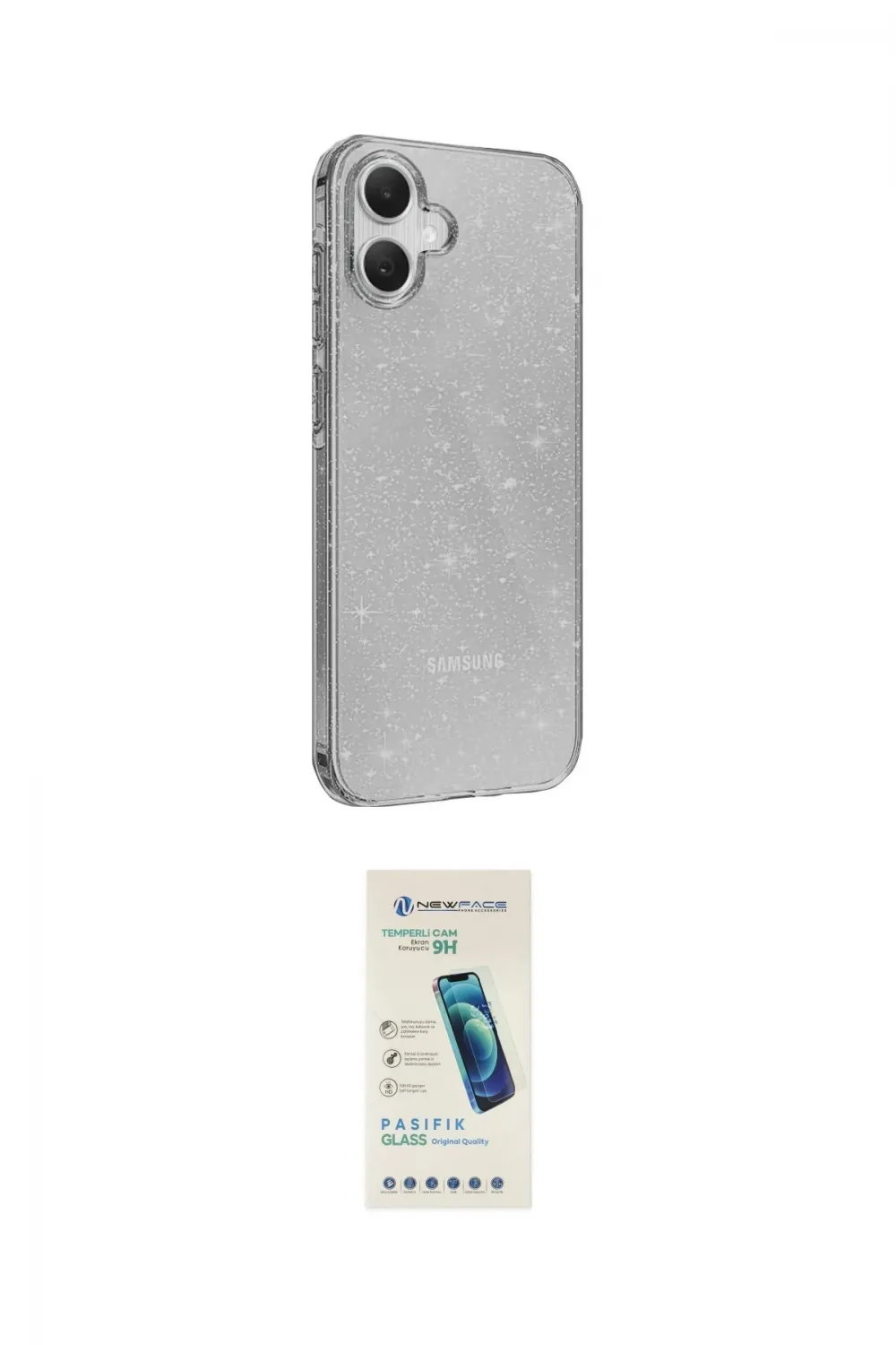 ieg™ Galaxy A05 Kılıf Yankı Doku Prime - Şeffaf Pasifik Cam Ekran Koruyucu