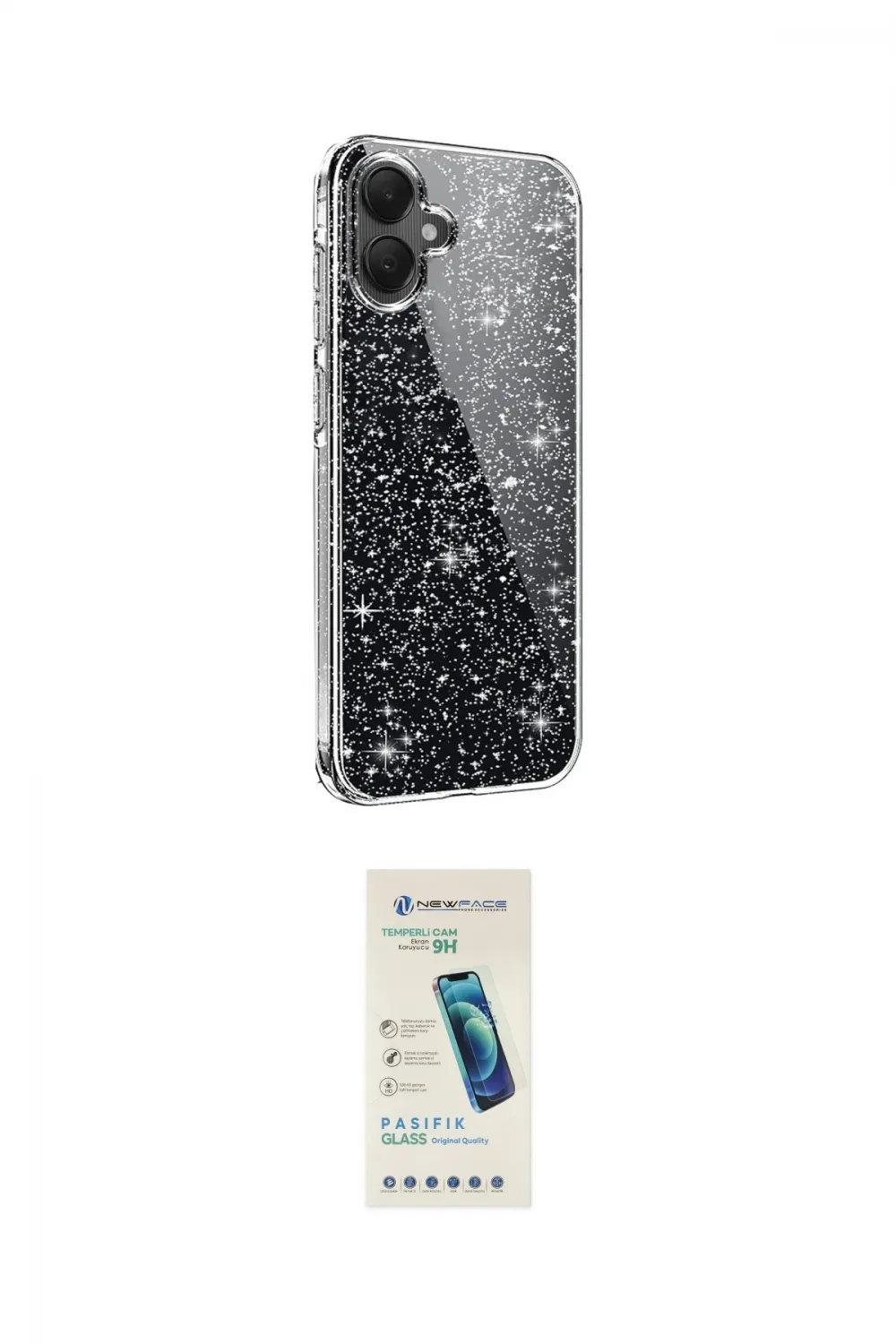 ieg™ Galaxy A05 Kılıf Yankı Doku Prime - Şeffaf Pasifik Cam Ekran Koruyucu