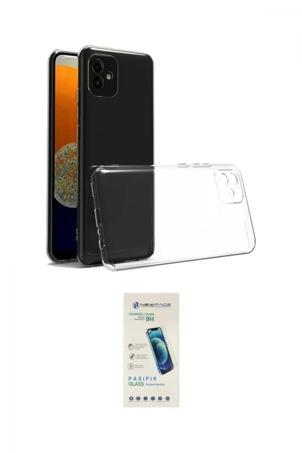 ieg™ Galaxy A05 Kılıf Zirve Doku - Şeffaf Pasifik Cam Ekran Koruyucu